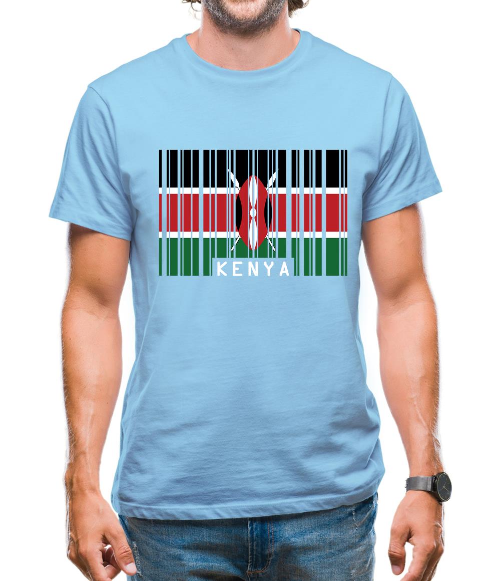 Kenya Barcode Style Flag Mens T-Shirt Kenya Barcode Style Flag Mens T-Shirt