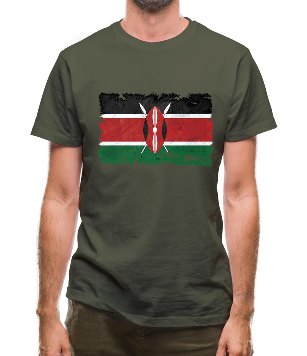 Kenya Grunge Style Flag Mens T-Shirt Kenya Grunge Style Flag Mens T-Shirt
