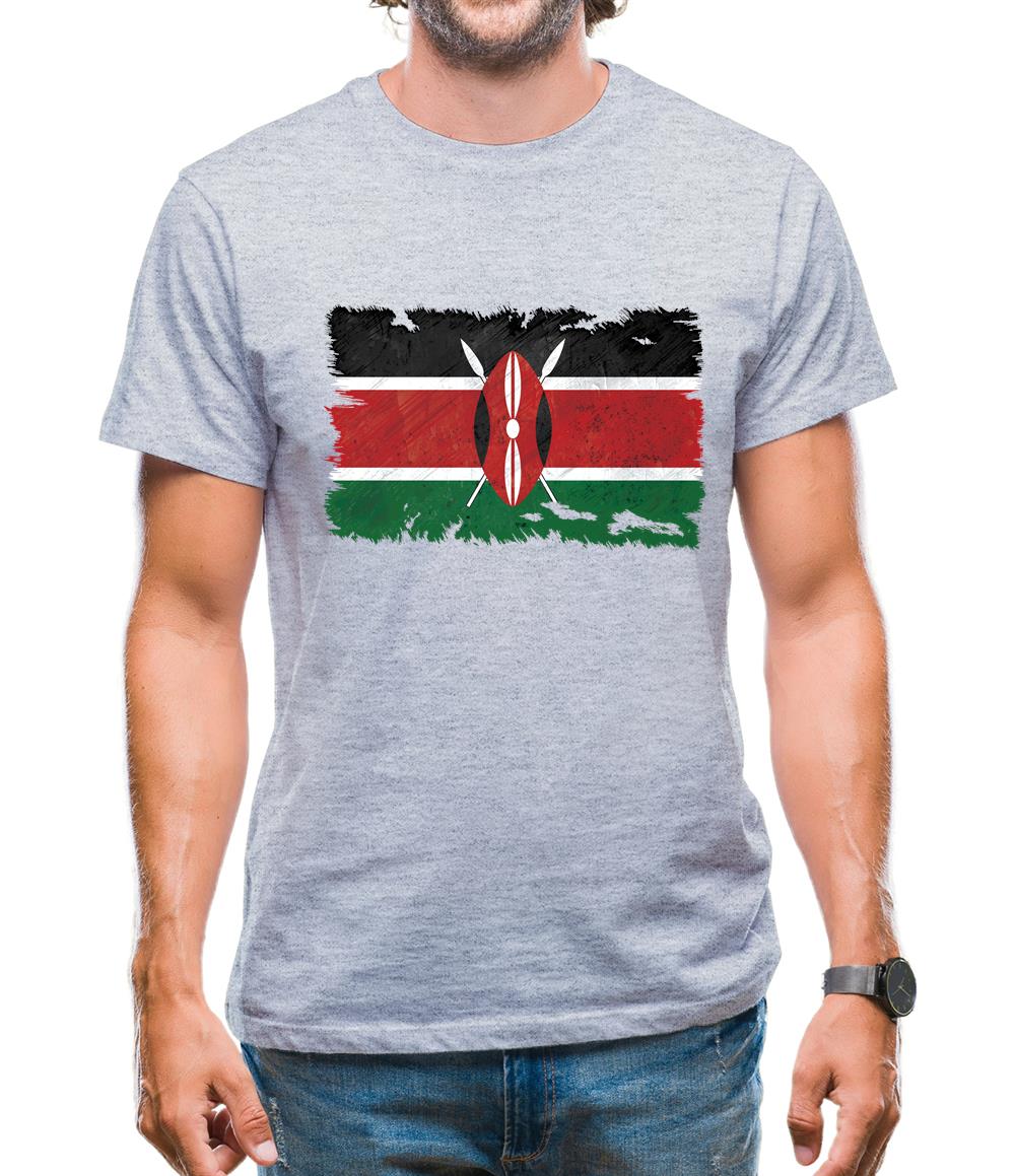 Kenya Grunge Style Flag Mens T-Shirt Kenya Grunge Style Flag Mens T-Shirt