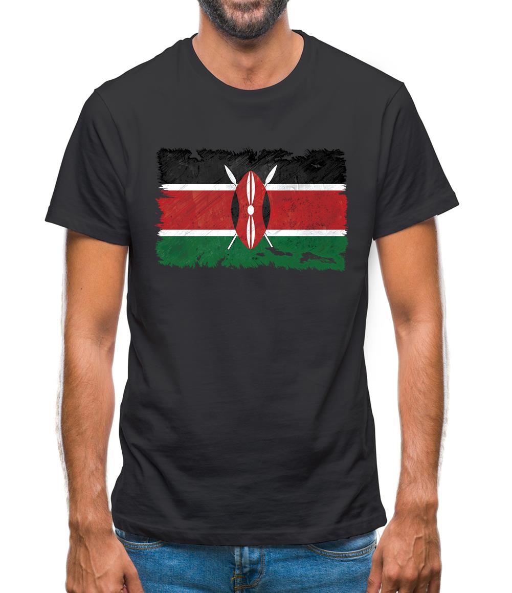 Kenya Grunge Style Flag Mens T-Shirt Kenya Grunge Style Flag Mens T-Shirt