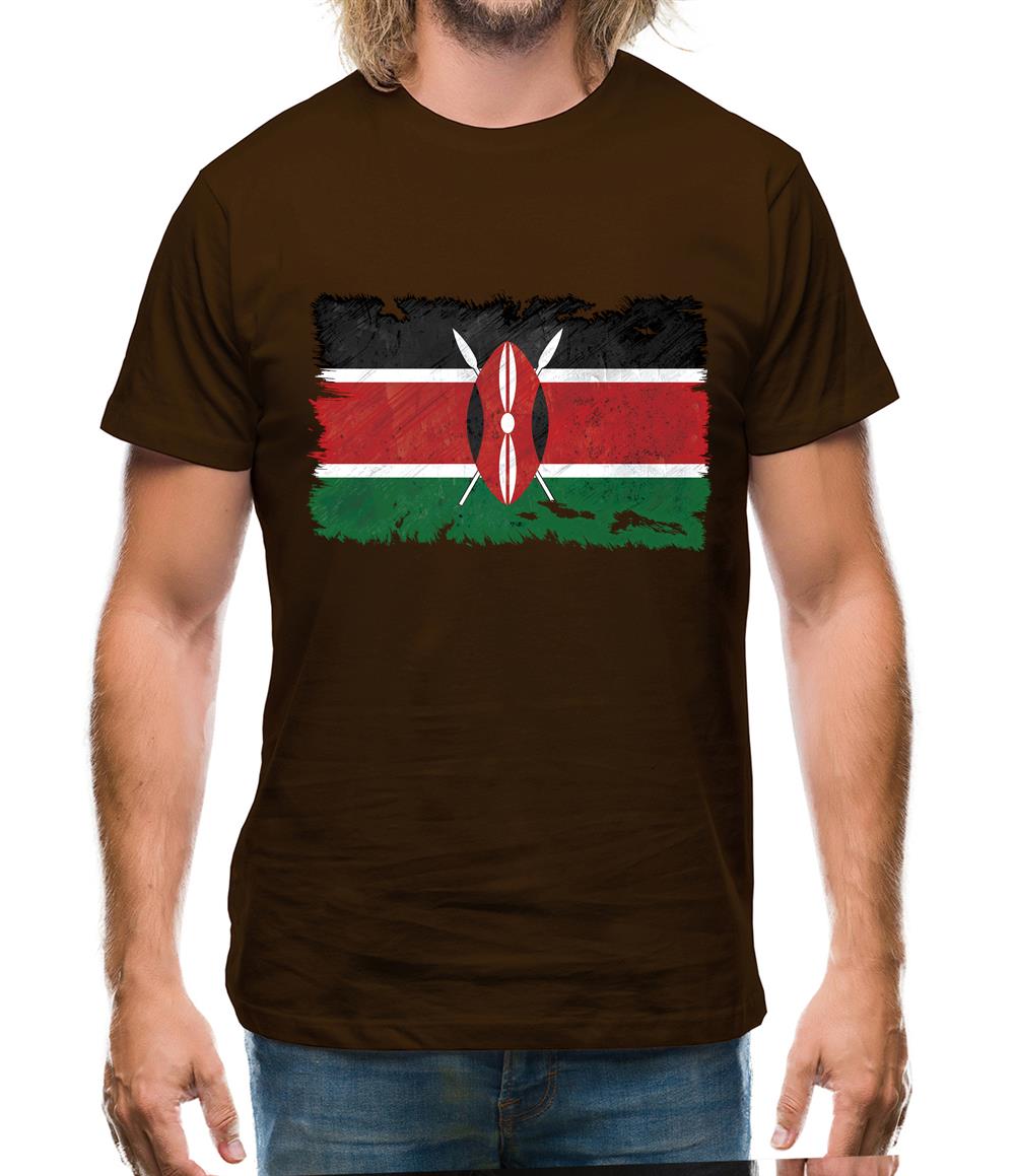 Kenya Grunge Style Flag Mens T-Shirt Kenya Grunge Style Flag Mens T-Shirt
