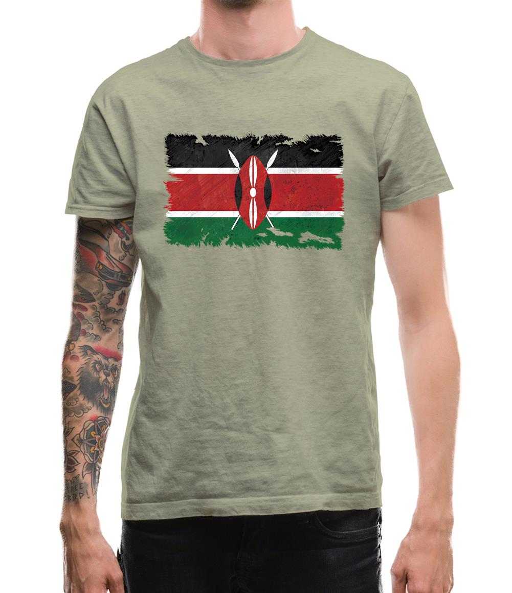 Kenya Grunge Style Flag Mens T-Shirt Kenya Grunge Style Flag Mens T-Shirt