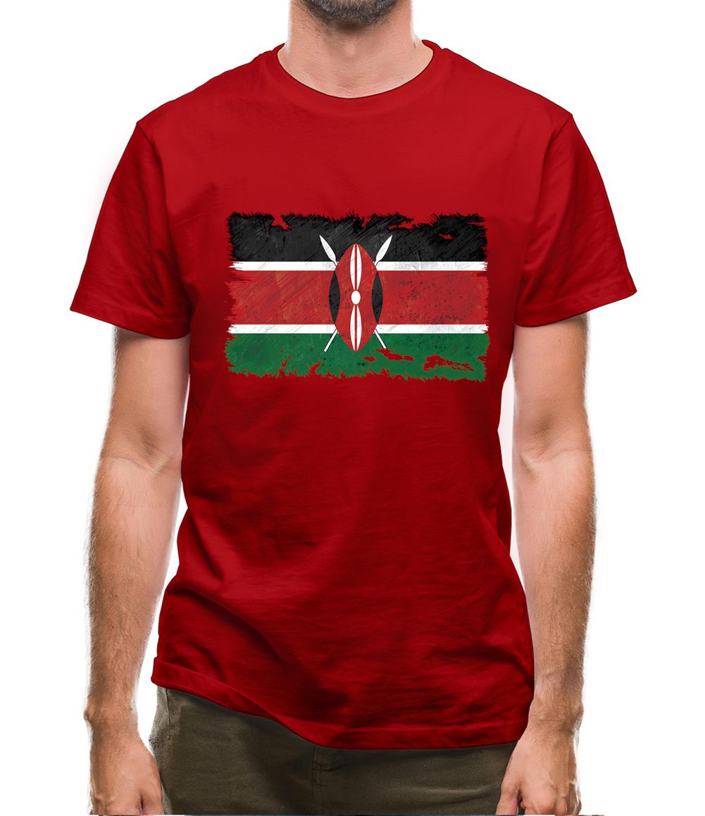 Kenya Grunge Style Flag Mens T-Shirt Kenya Grunge Style Flag Mens T-Shirt