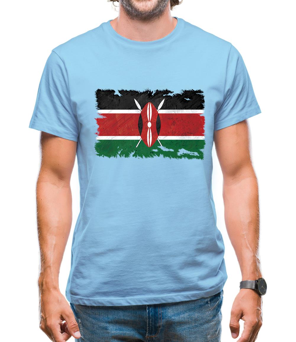 Kenya Grunge Style Flag Mens T-Shirt Kenya Grunge Style Flag Mens T-Shirt