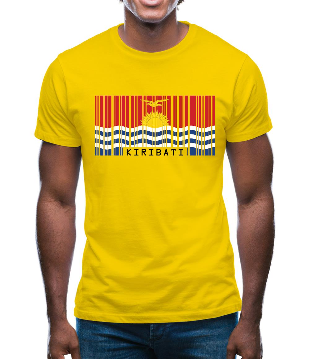 Kiribati Barcode Style Flag Mens T-Shirt Kiribati Barcode Style Flag Mens T-Shirt