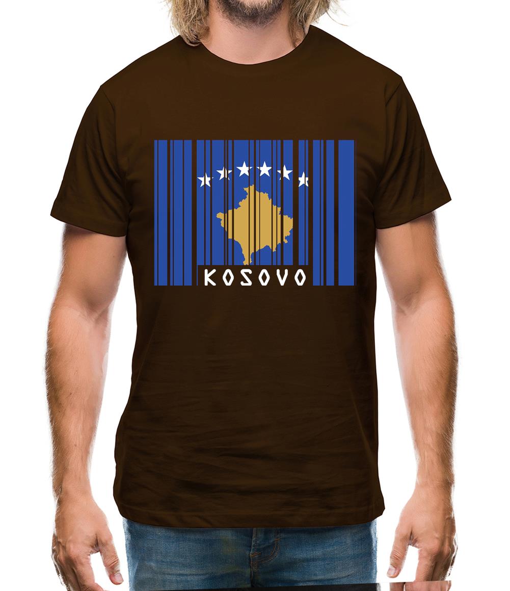 Kosovo Barcode Style Flag Mens T-Shirt Kosovo Barcode Style Flag Mens T-Shirt