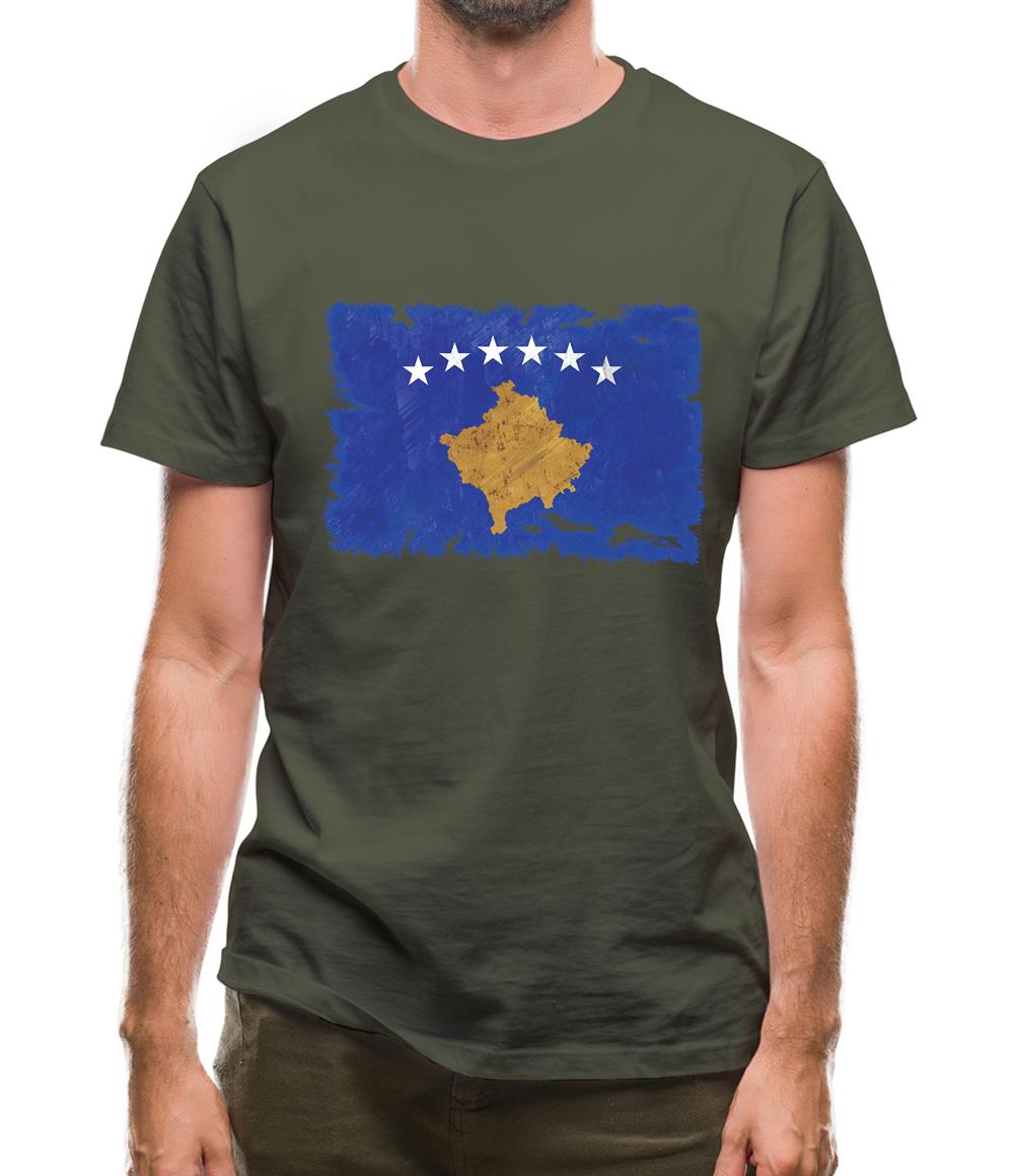 Kosovo Grunge Style Flag Mens T-Shirt Kosovo Grunge Style Flag Mens T-Shirt