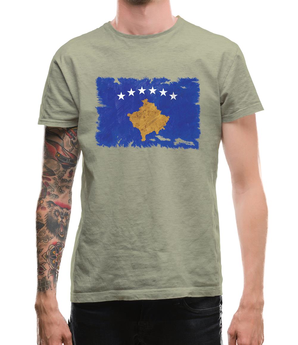 Kosovo Grunge Style Flag Mens T-Shirt Kosovo Grunge Style Flag Mens T-Shirt