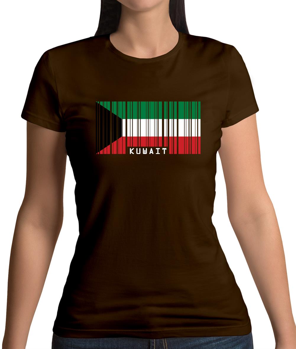 Kuwait Barcode Style Flag Womens T-Shirt Kuwait Barcode Style Flag Womens T-Shirt
