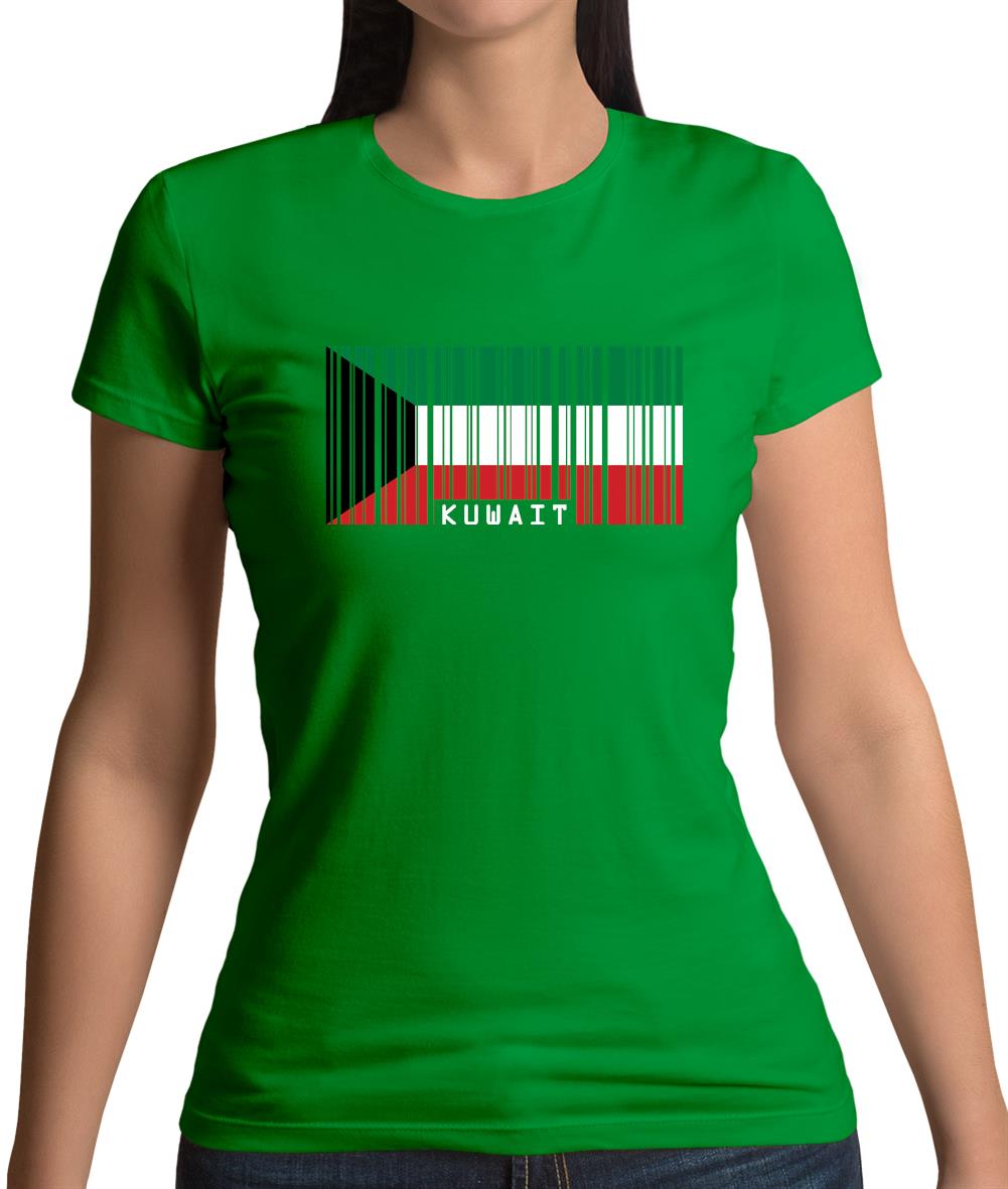 Kuwait Barcode Style Flag Womens T-Shirt Kuwait Barcode Style Flag Womens T-Shirt