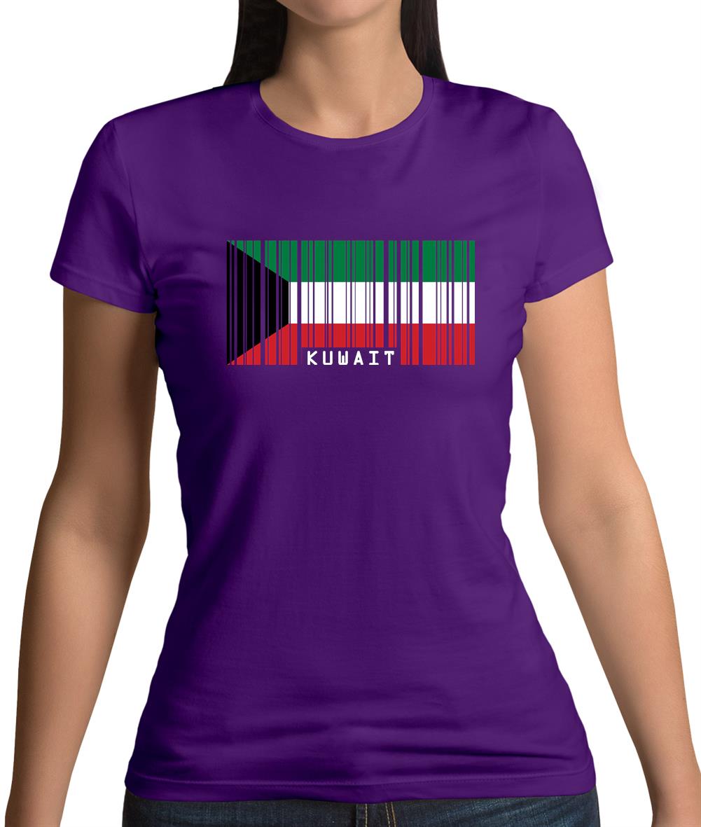 Kuwait Barcode Style Flag Womens T-Shirt Kuwait Barcode Style Flag Womens T-Shirt