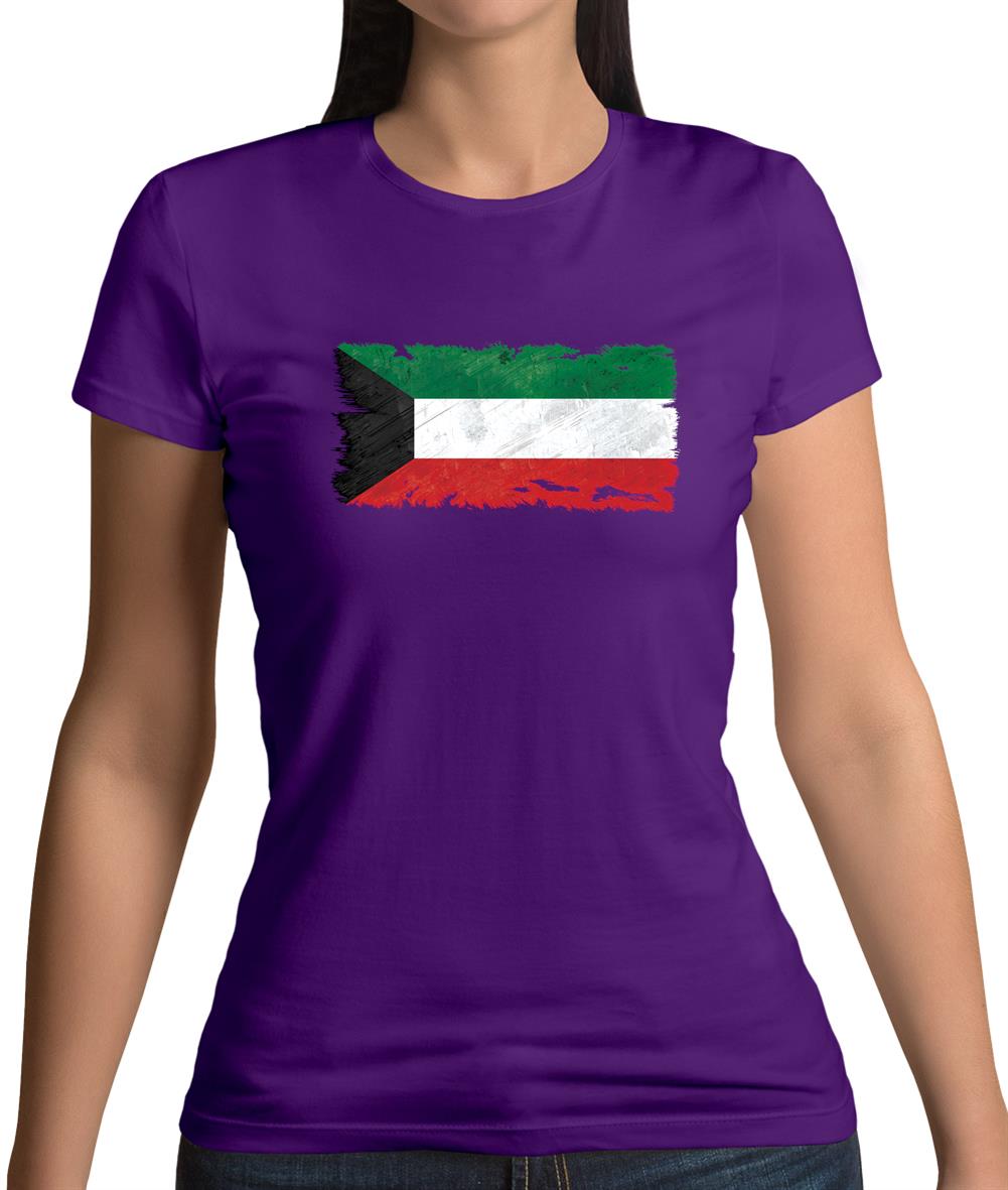 Kuwait Grunge Style Flag Womens T-Shirt Kuwait Grunge Style Flag Womens T-Shirt