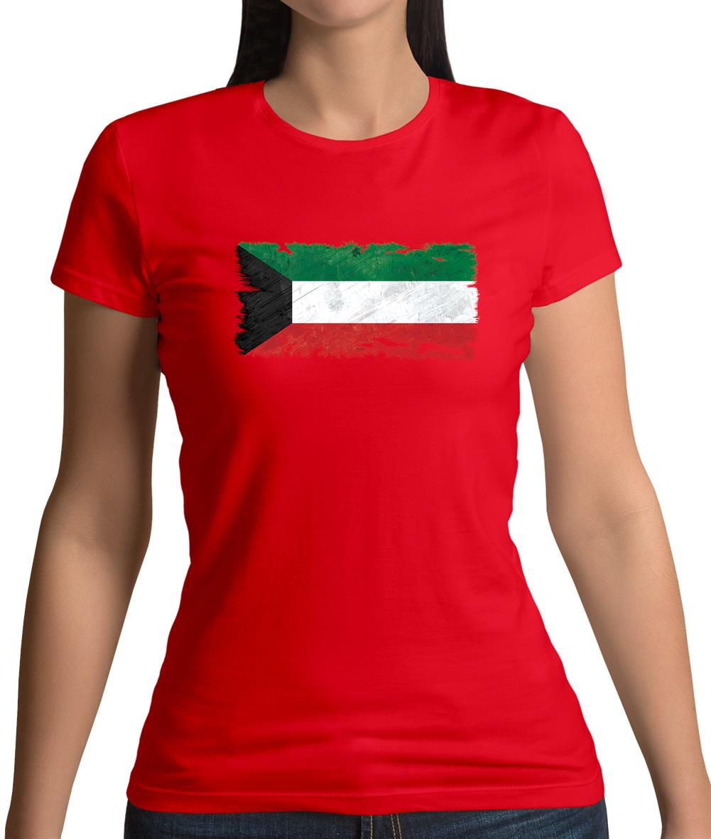 Kuwait Grunge Style Flag Womens T-Shirt Kuwait Grunge Style Flag Womens T-Shirt