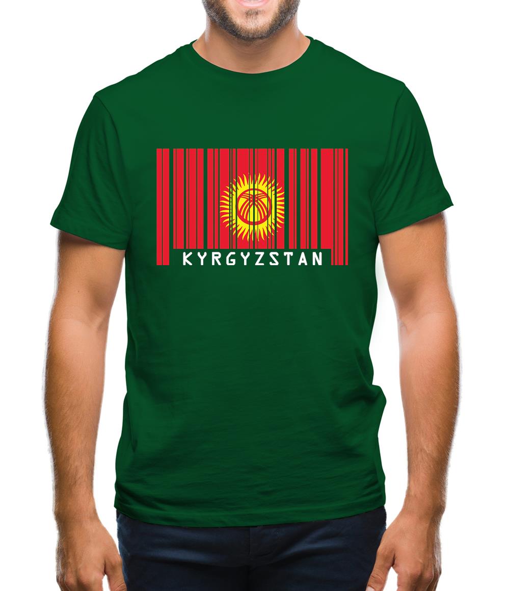Kyrgyzstan Barcode Style Flag Mens T-Shirt Kyrgyzstan Barcode Style Flag Mens T-Shirt