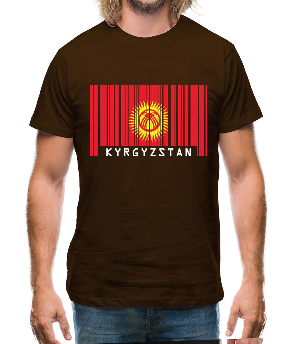 Kyrgyzstan Barcode Style Flag Mens T-Shirt Kyrgyzstan Barcode Style Flag Mens T-Shirt