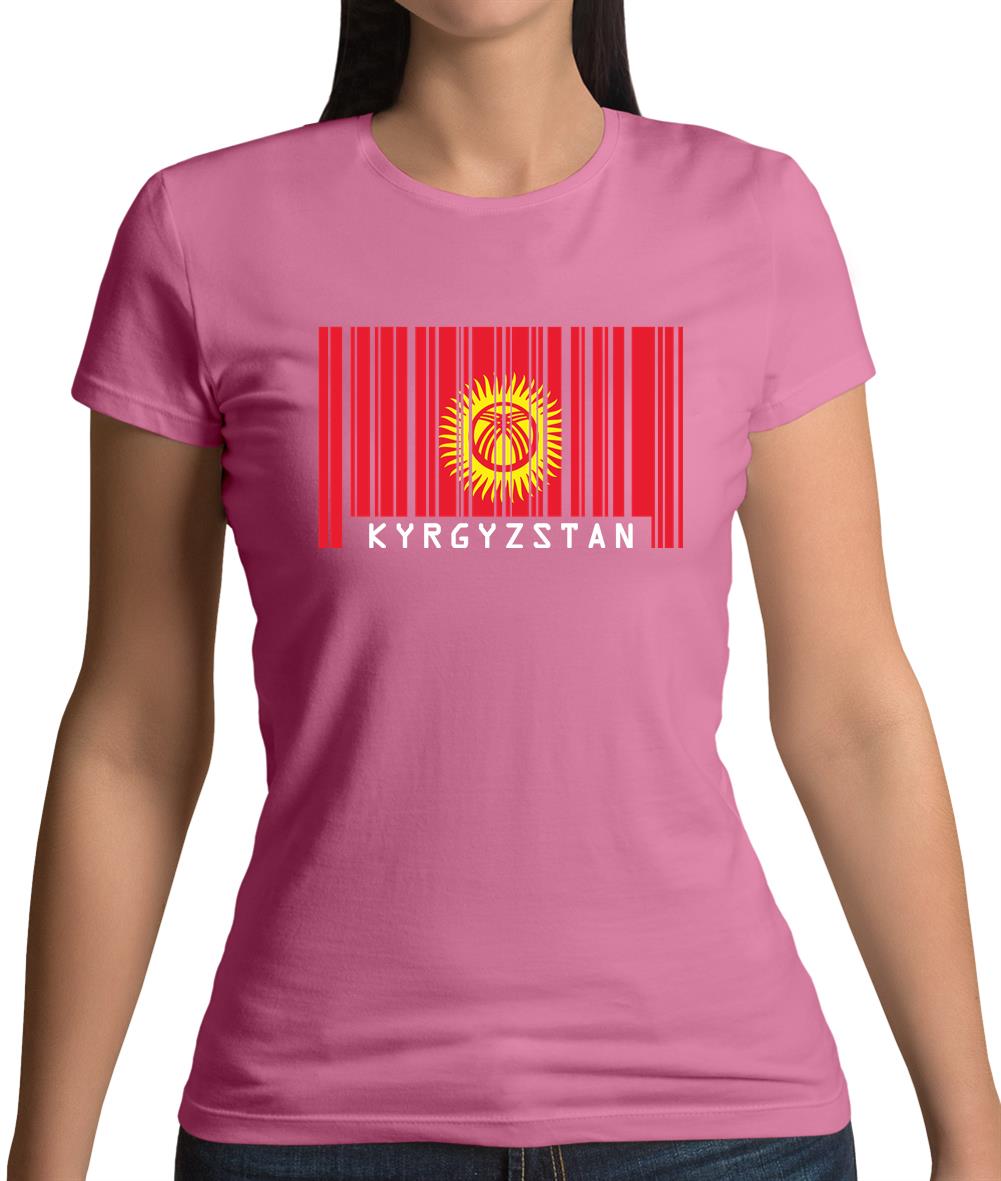 Kyrgyzstan Barcode Style Flag Womens T-Shirt Kyrgyzstan Barcode Style Flag Womens T-Shirt
