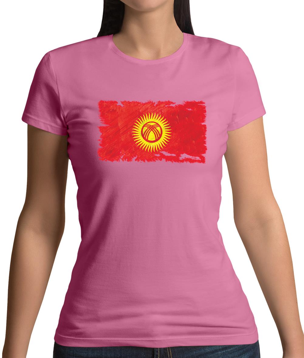 Kyrgyzstan Grunge Style Flag Womens T-Shirt Kyrgyzstan Grunge Style Flag Womens T-Shirt