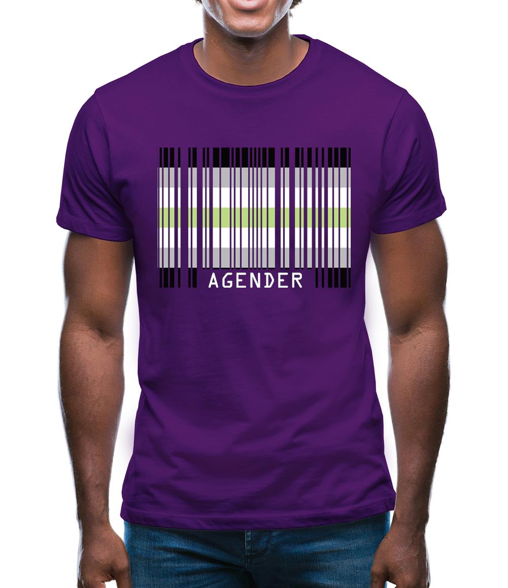 Lgbt Barcode Flags Agender Mens T-Shirt Lgbt Barcode Flags Agender Mens T-Shirt