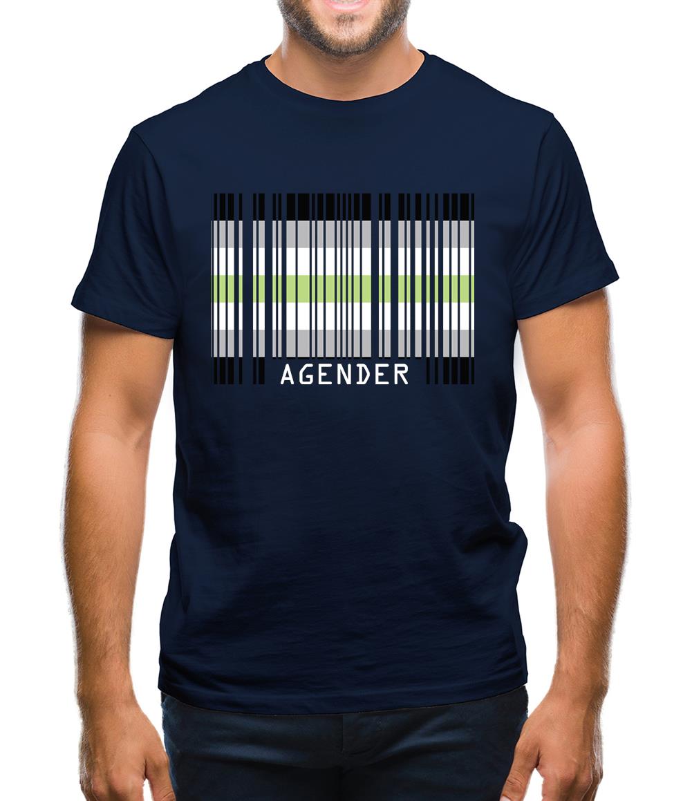 Lgbt Barcode Flags Agender Mens T-Shirt
