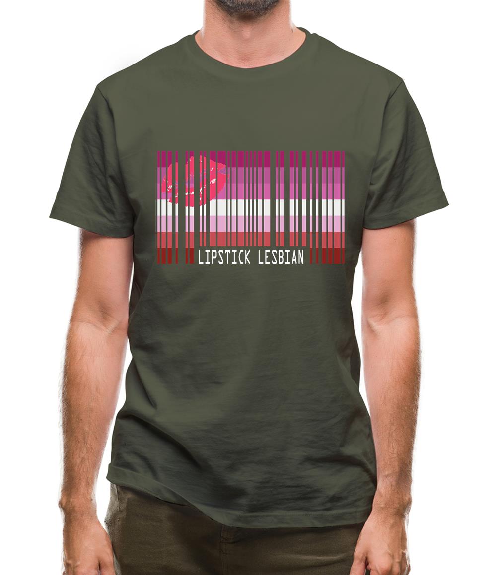Lgbt Barcode Flags Lipstick Lesbian Mens T-Shirt Lgbt Barcode Flags Lipstick Lesbian Mens T-Shirt