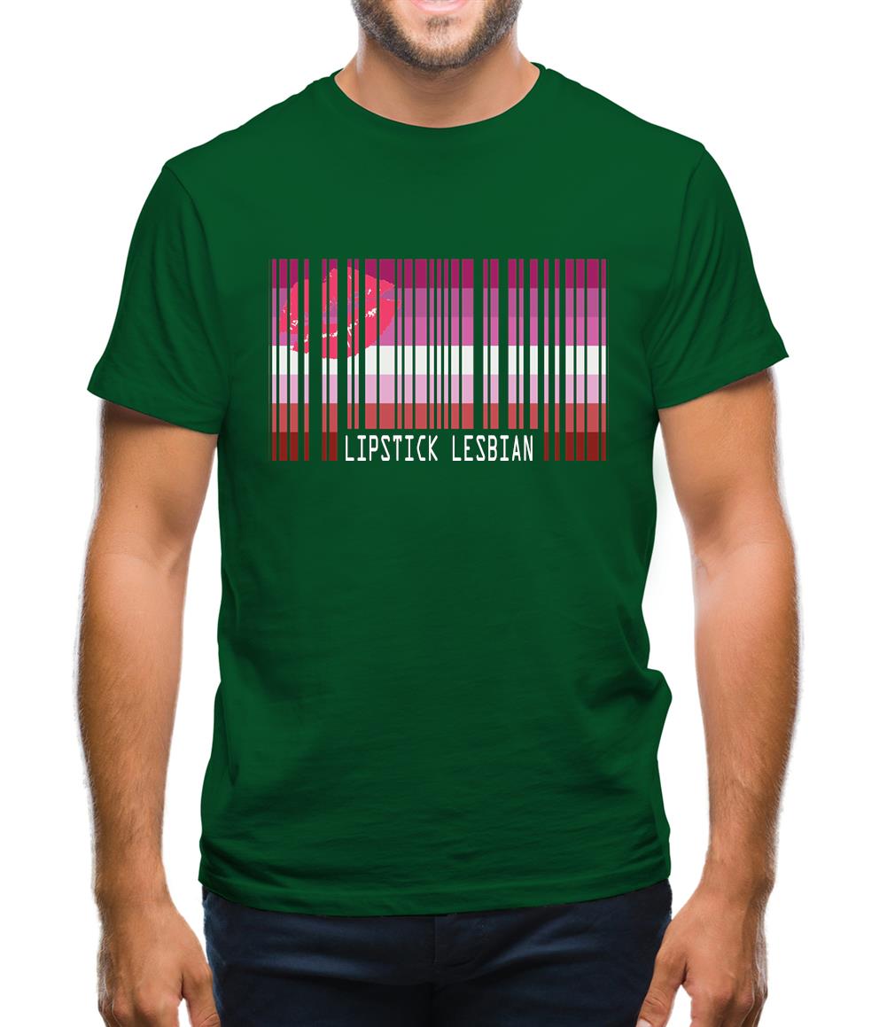 Lgbt Barcode Flags Lipstick Lesbian Mens T-Shirt Lgbt Barcode Flags Lipstick Lesbian Mens T-Shirt