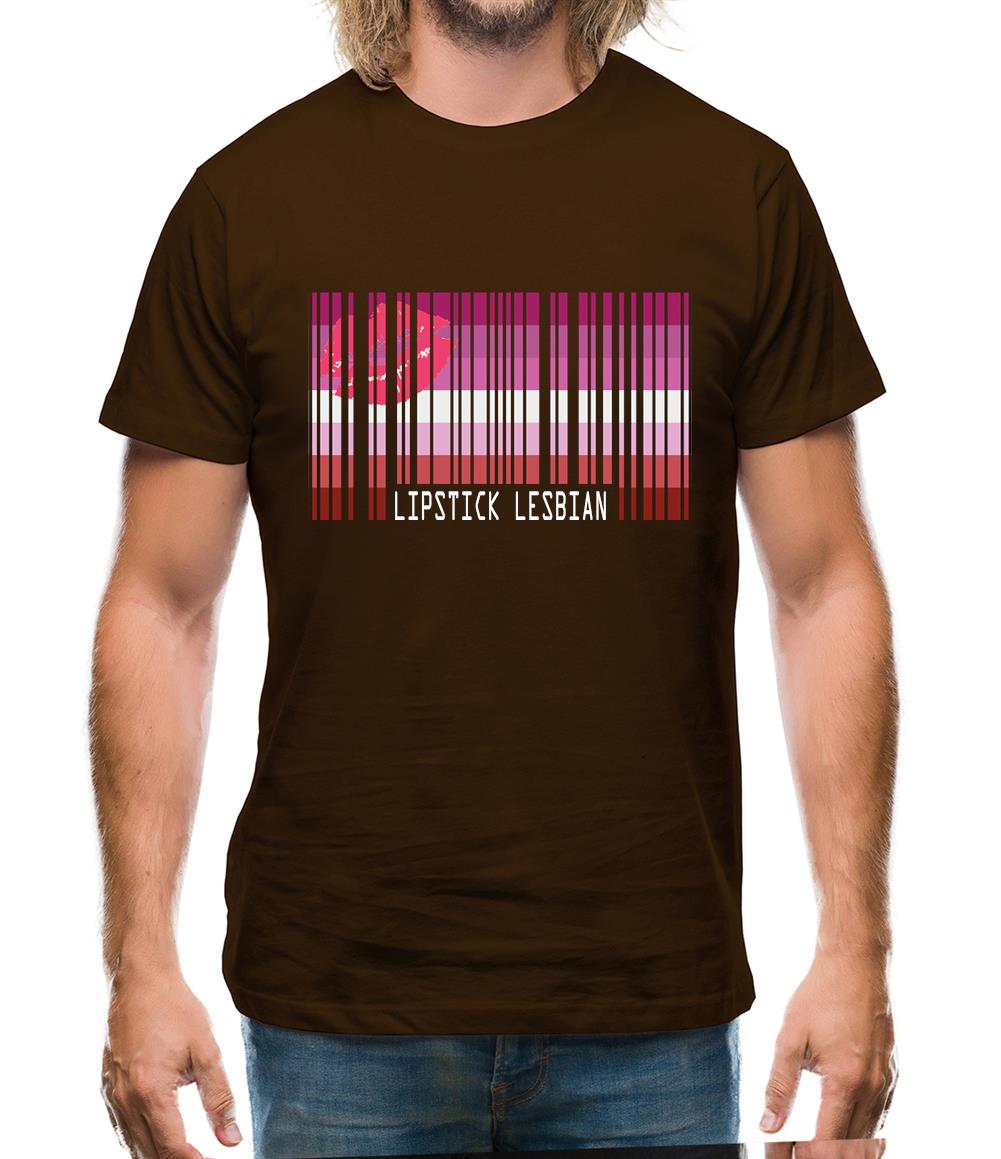 Lgbt Barcode Flags Lipstick Lesbian Mens T-Shirt Lgbt Barcode Flags Lipstick Lesbian Mens T-Shirt