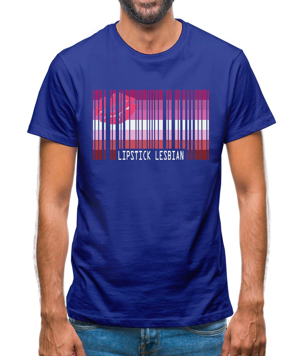 Lgbt Barcode Flags Lipstick Lesbian Mens T-Shirt Lgbt Barcode Flags Lipstick Lesbian Mens T-Shirt