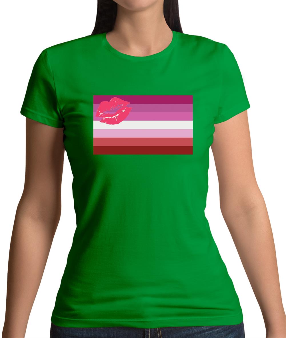 Lgbt Flags Lipstick Lesbian Womens T-Shirt Lgbt Flags Lipstick Lesbian Womens T-Shirt