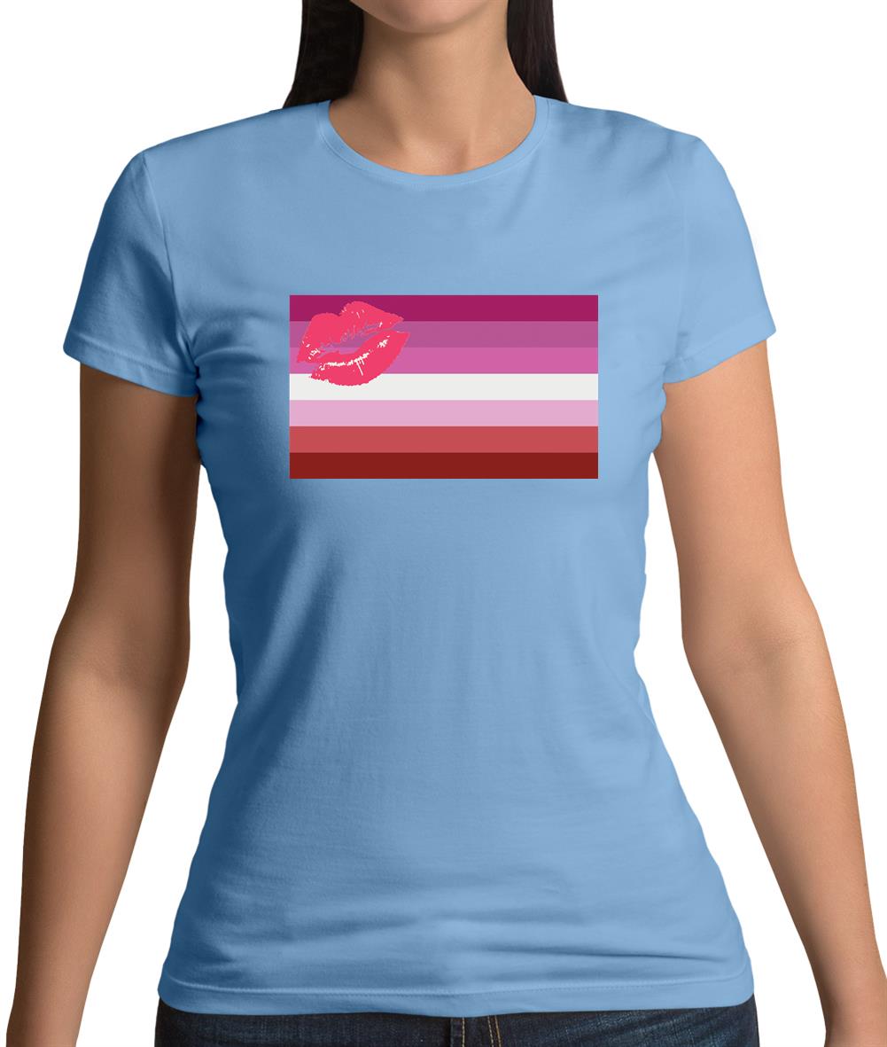 Lgbt Flags Lipstick Lesbian Womens T-Shirt Lgbt Flags Lipstick Lesbian Womens T-Shirt