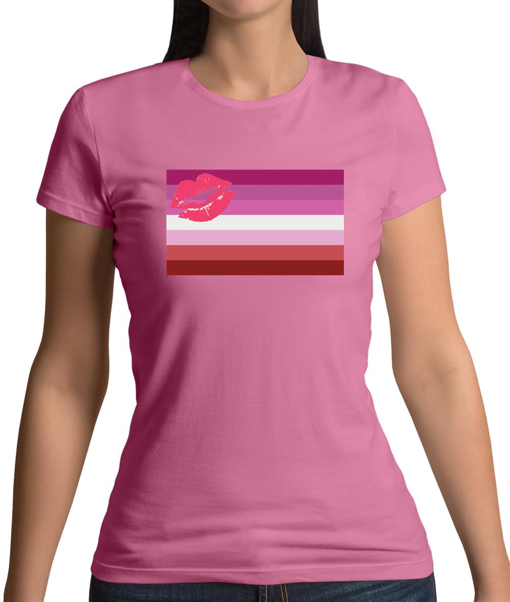Lgbt Flags Lipstick Lesbian Womens T-Shirt Lgbt Flags Lipstick Lesbian Womens T-Shirt