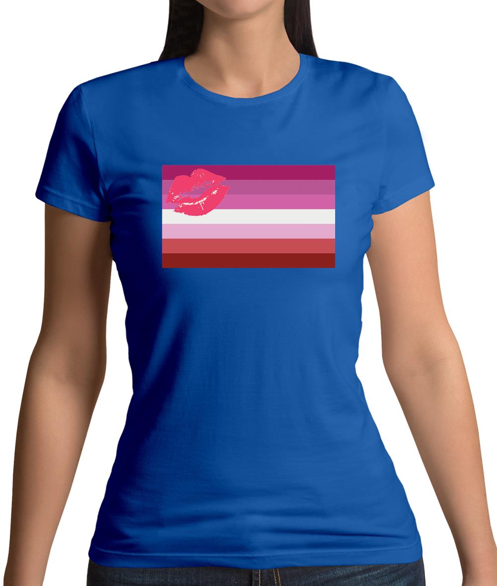 Lgbt Flags Lipstick Lesbian Womens T-Shirt Lgbt Flags Lipstick Lesbian Womens T-Shirt