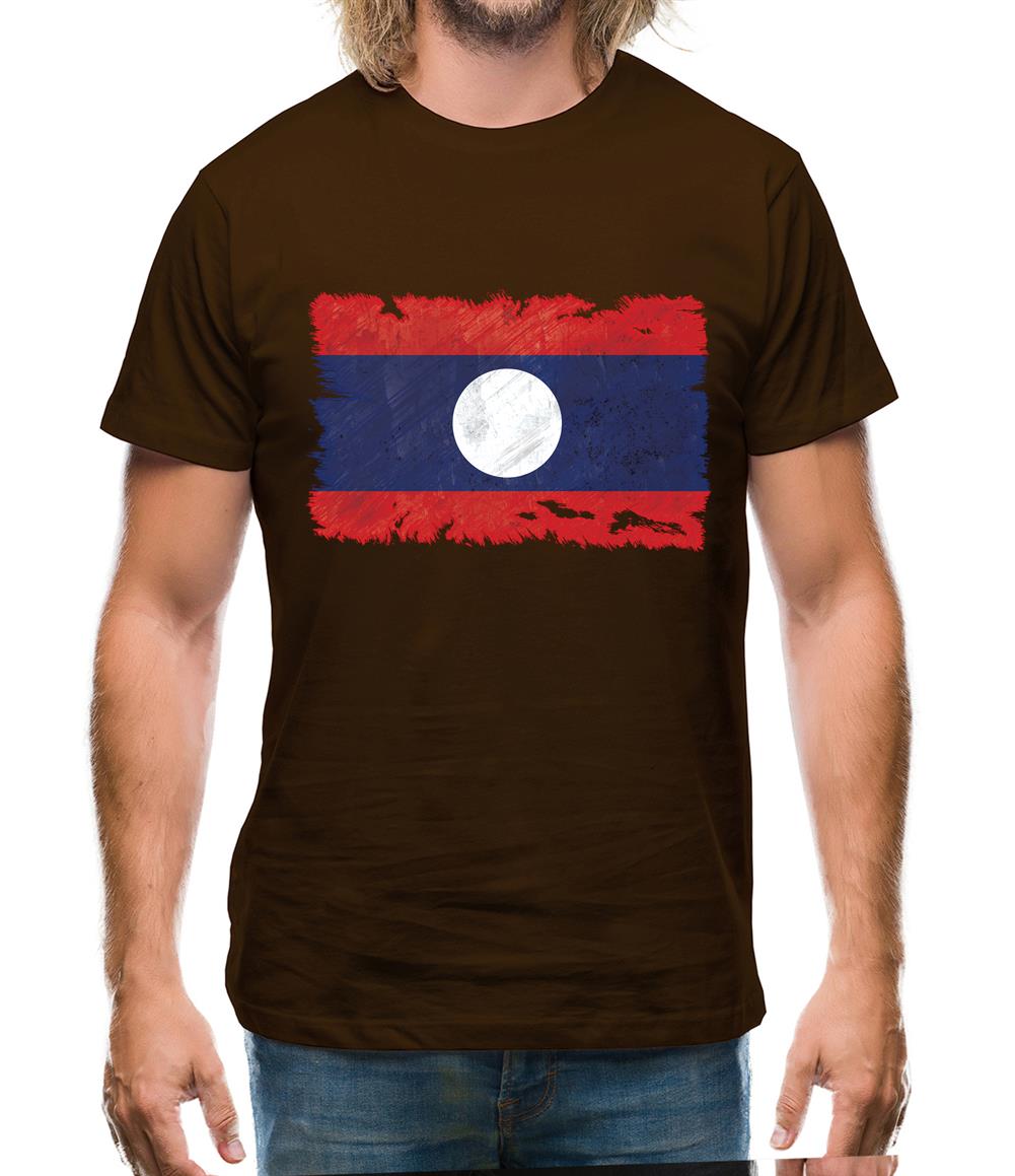 Laos Grunge Style Flag Mens T-Shirt Laos Grunge Style Flag Mens T-Shirt