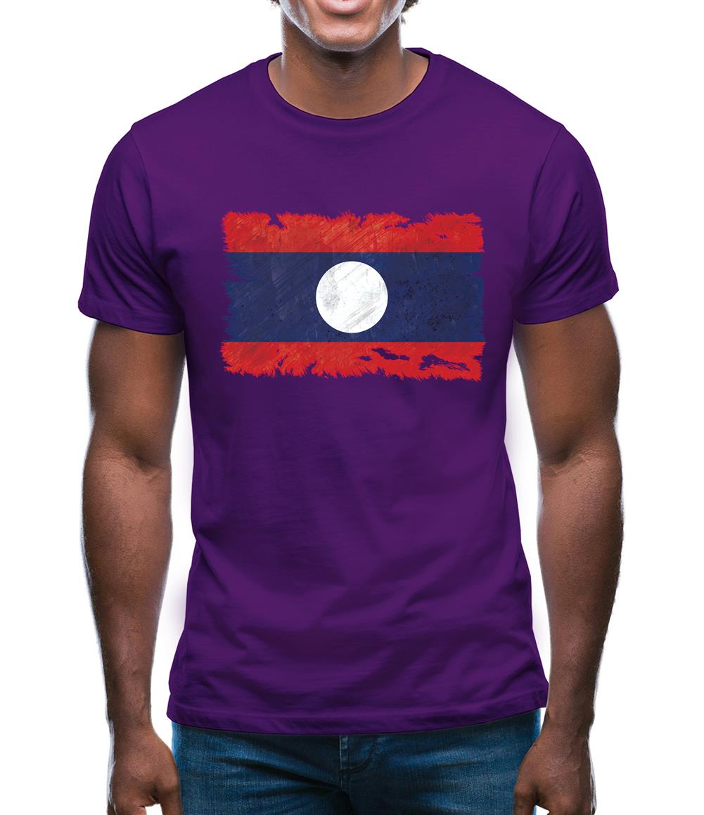 Laos Grunge Style Flag Mens T-Shirt Laos Grunge Style Flag Mens T-Shirt