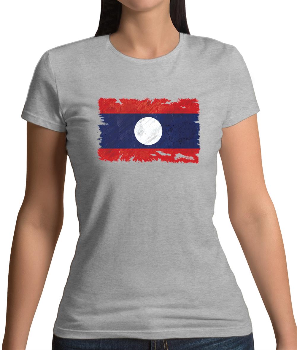 Laos Grunge Style Flag Womens T-Shirt Laos Grunge Style Flag Womens T-Shirt