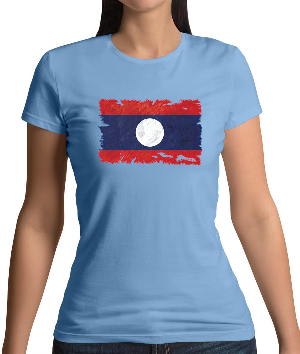 Laos Grunge Style Flag Womens T-Shirt Laos Grunge Style Flag Womens T-Shirt