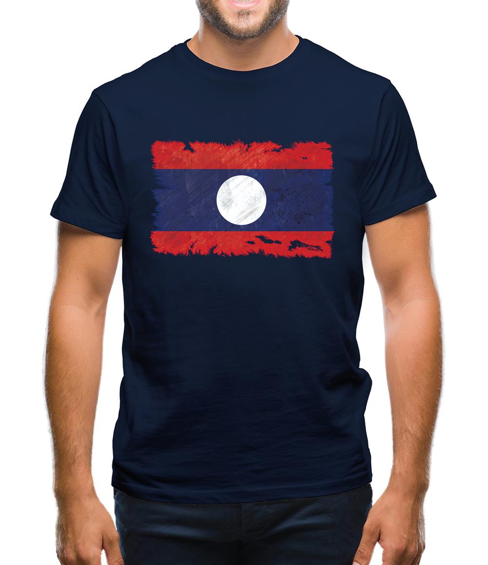 Laos Grunge Style Flag Mens T-Shirt Laos Grunge Style Flag Mens T-Shirt