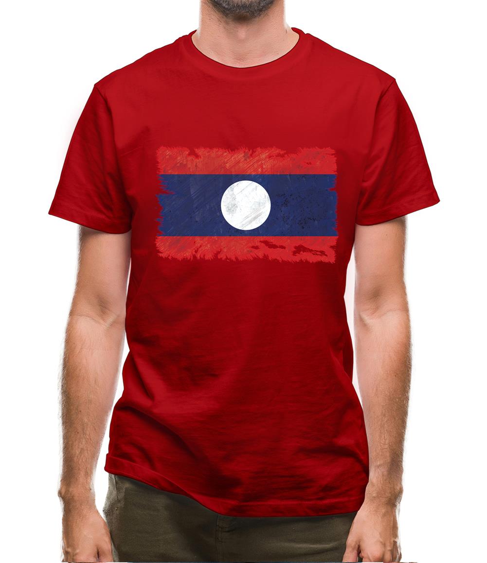 Laos Grunge Style Flag Mens T-Shirt Laos Grunge Style Flag Mens T-Shirt