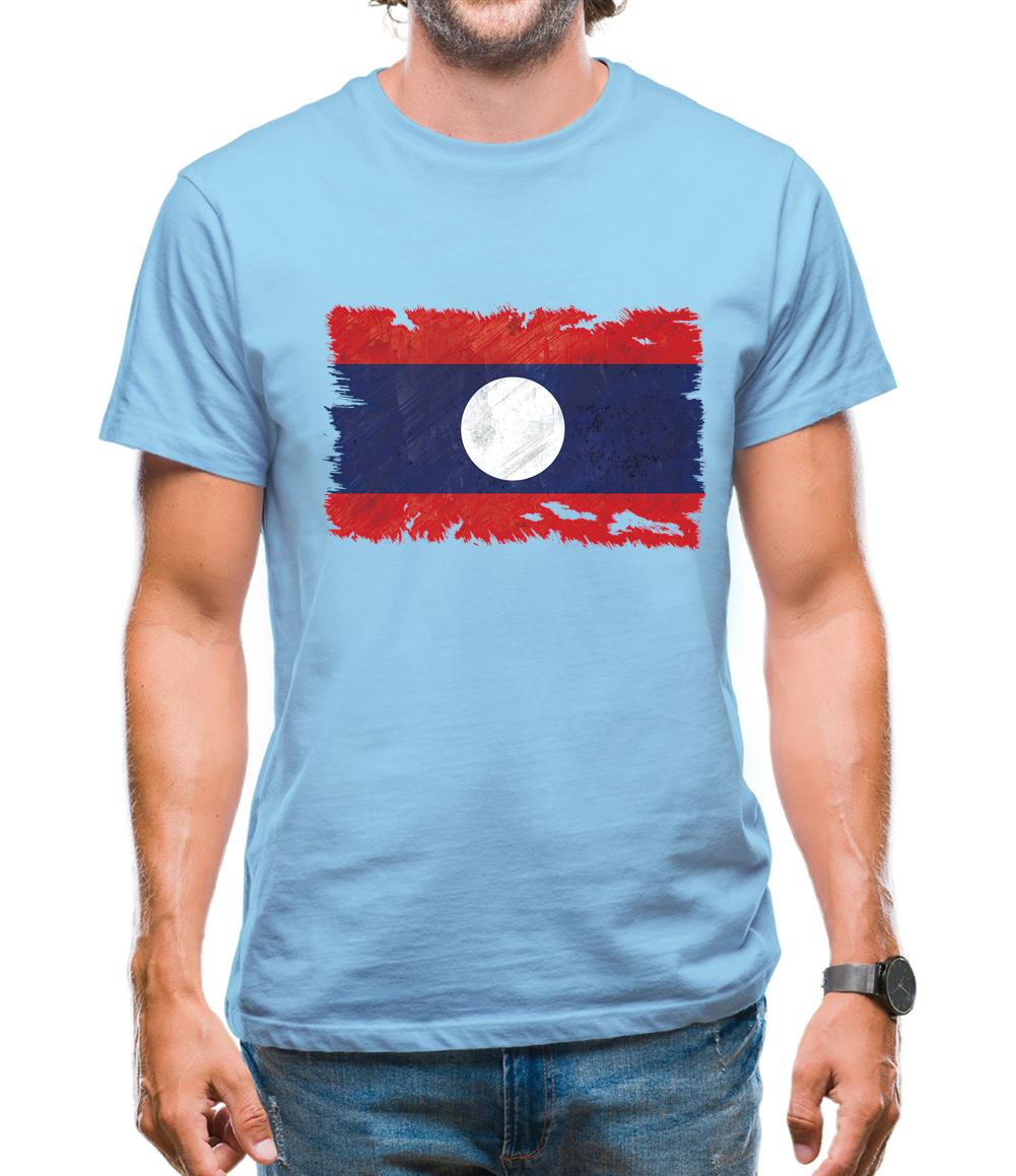 Laos Grunge Style Flag Mens T-Shirt Laos Grunge Style Flag Mens T-Shirt