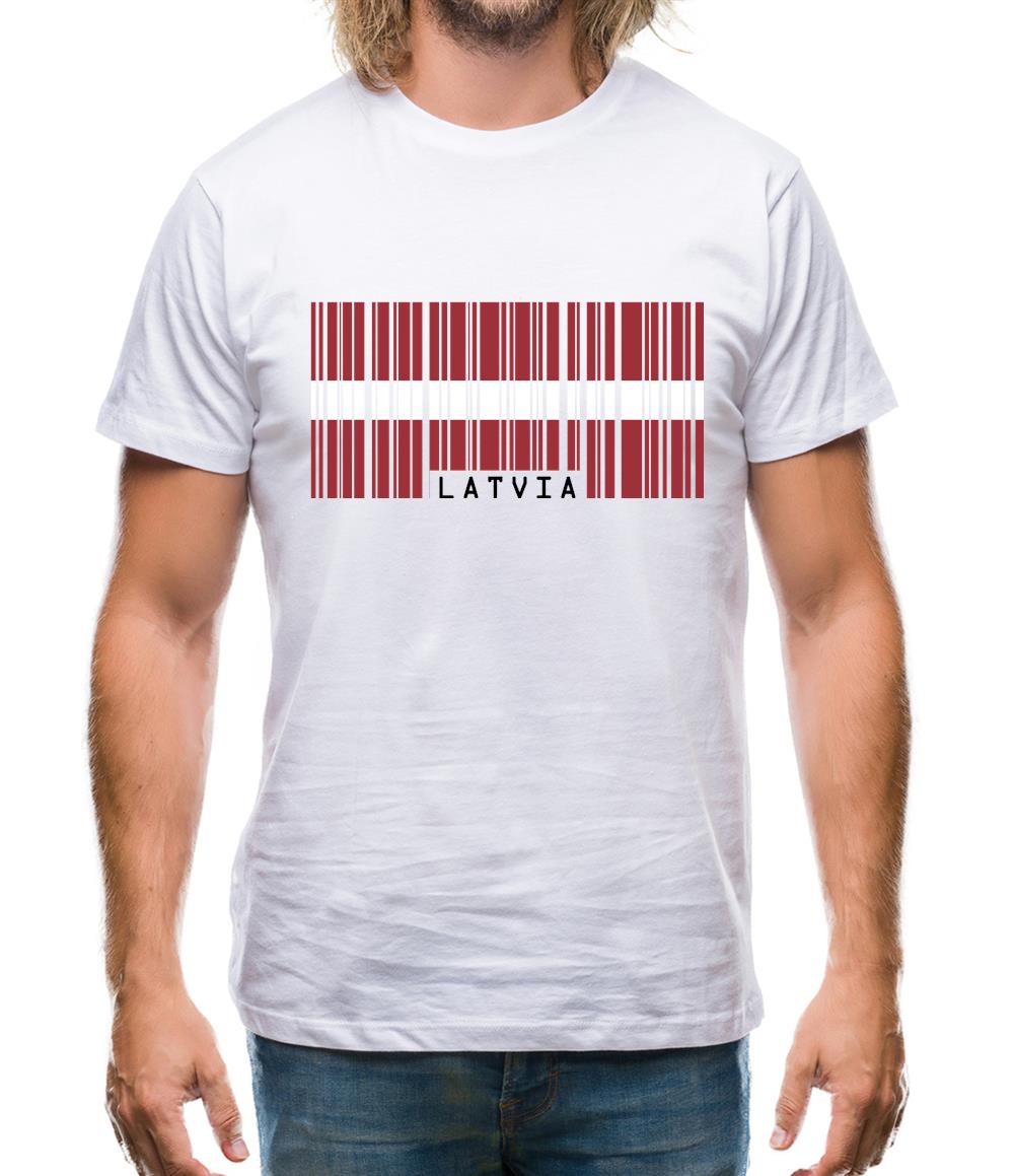 Latvia Barcode Style Flag Mens T-Shirt Latvia Barcode Style Flag Mens T-Shirt