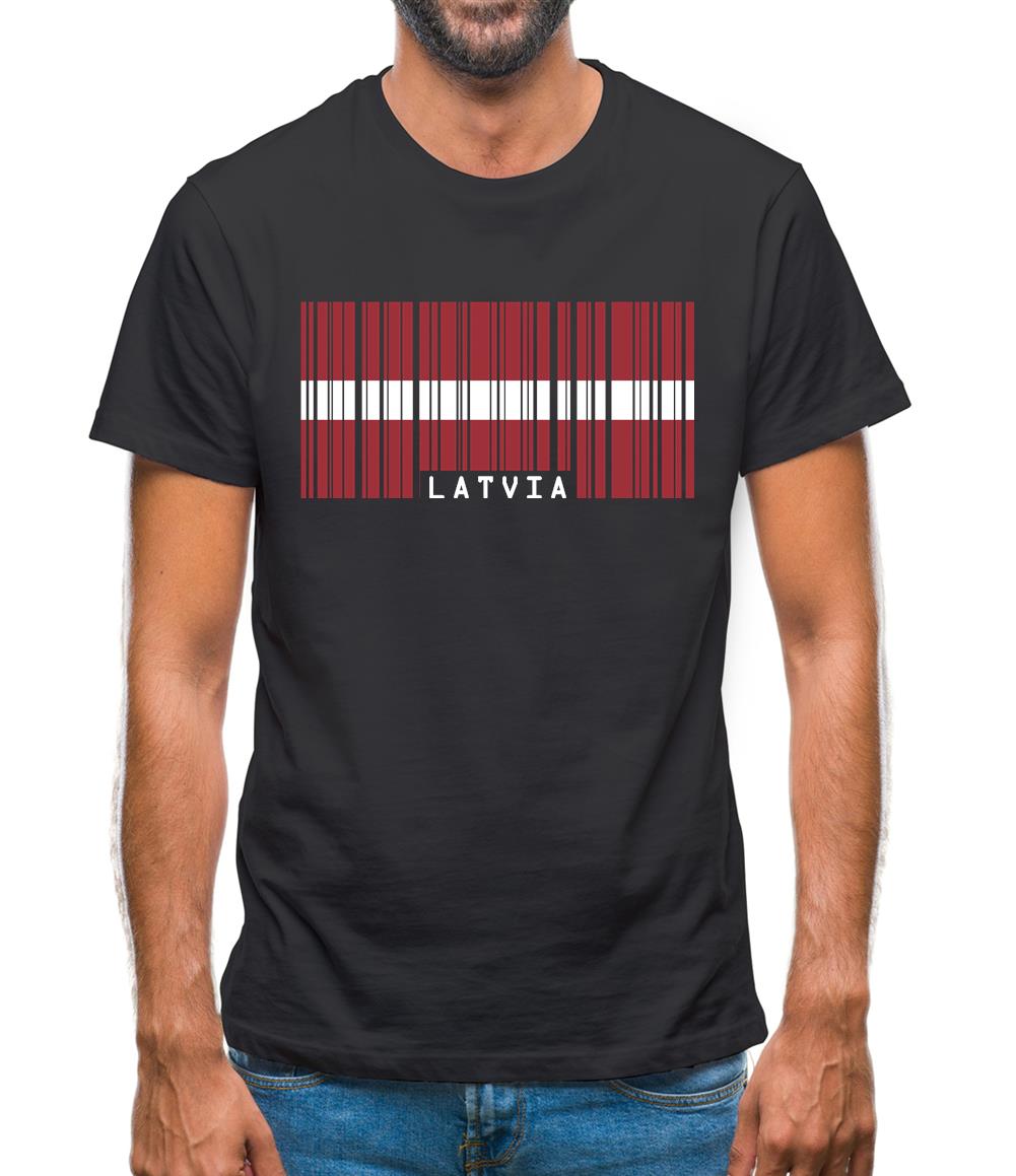 Latvia Barcode Style Flag Mens T-Shirt Latvia Barcode Style Flag Mens T-Shirt