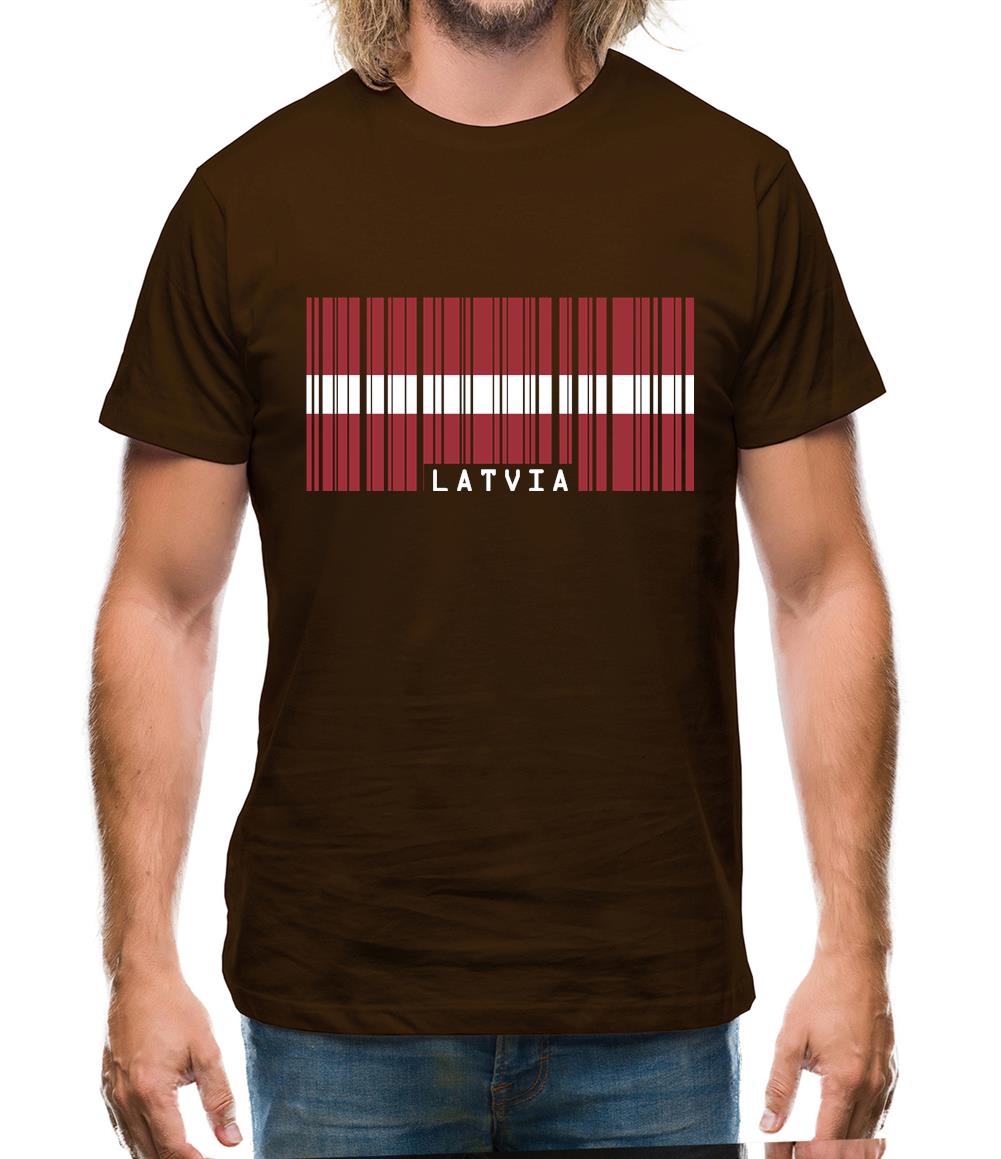 Latvia Barcode Style Flag Mens T-Shirt Latvia Barcode Style Flag Mens T-Shirt