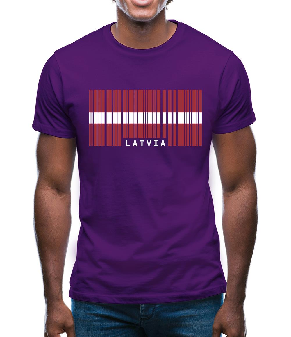 Latvia Barcode Style Flag Mens T-Shirt Latvia Barcode Style Flag Mens T-Shirt