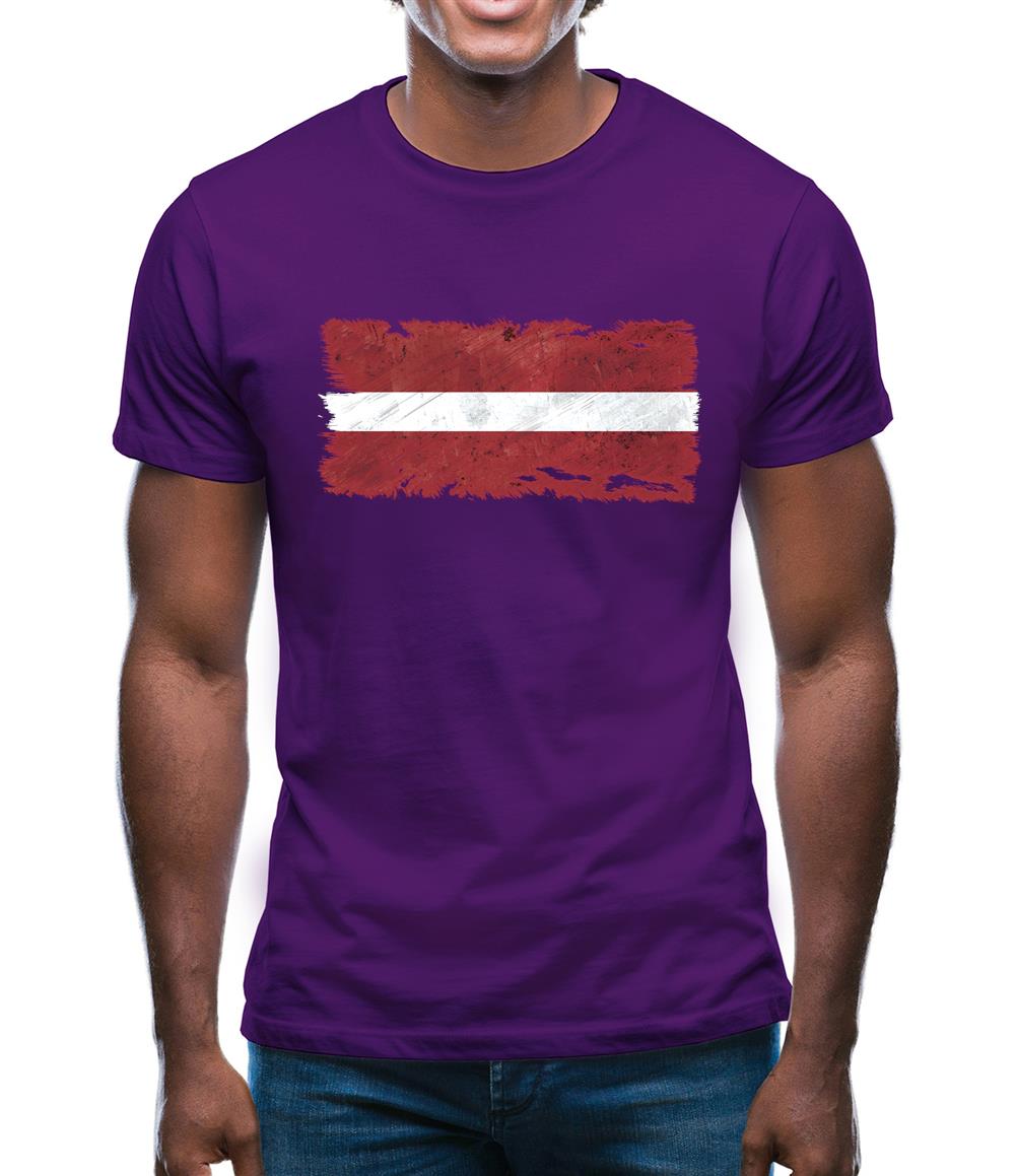 Latvia Grunge Style Flag Mens T-Shirt Latvia Grunge Style Flag Mens T-Shirt