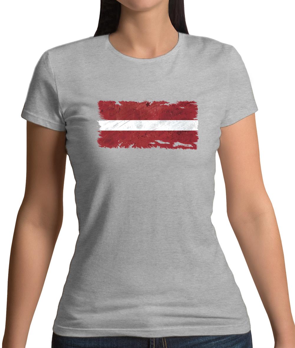 Latvia Grunge Style Flag Womens T-Shirt Latvia Grunge Style Flag Womens T-Shirt