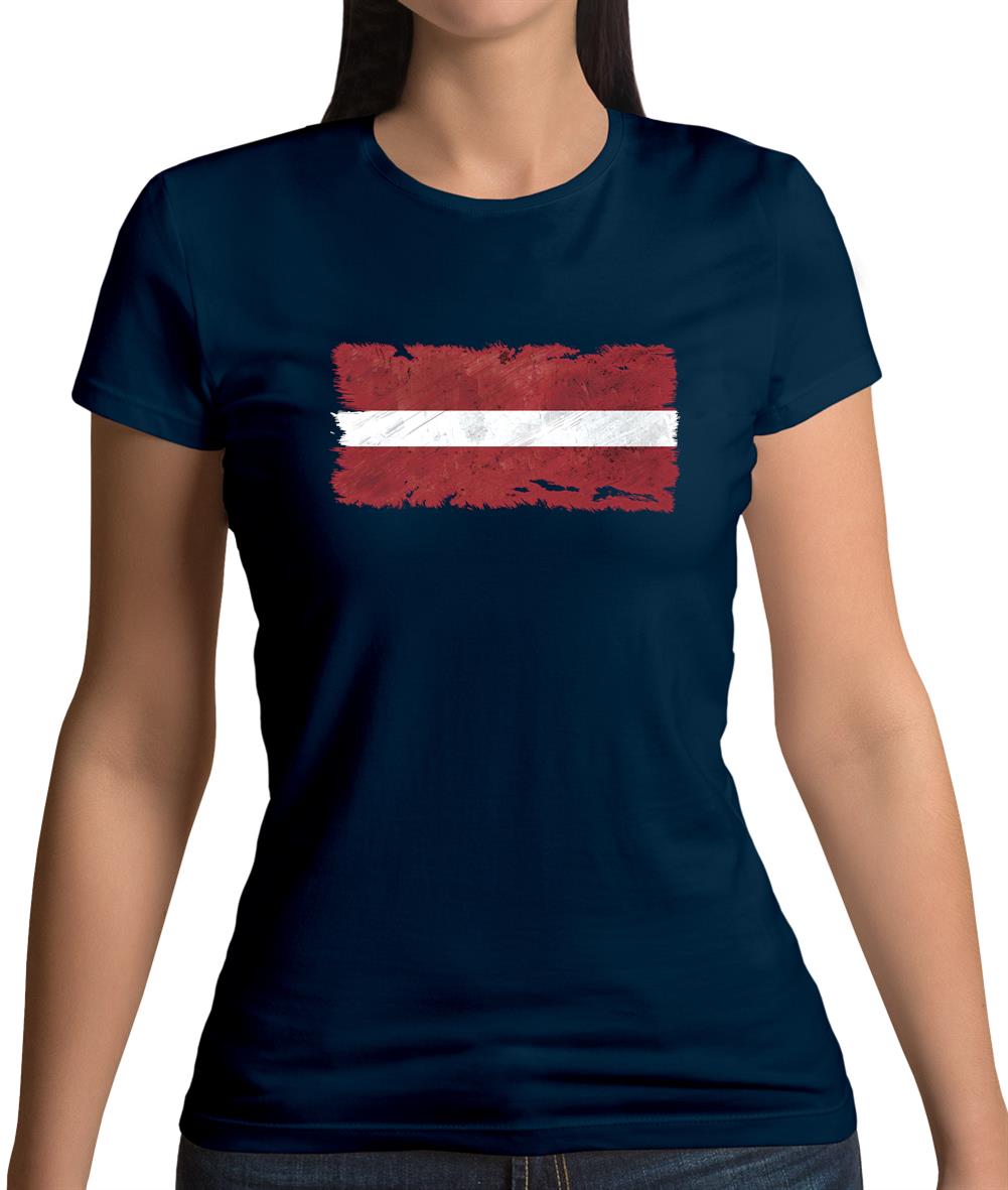 Latvia Grunge Style Flag Womens T-Shirt Latvia Grunge Style Flag Womens T-Shirt