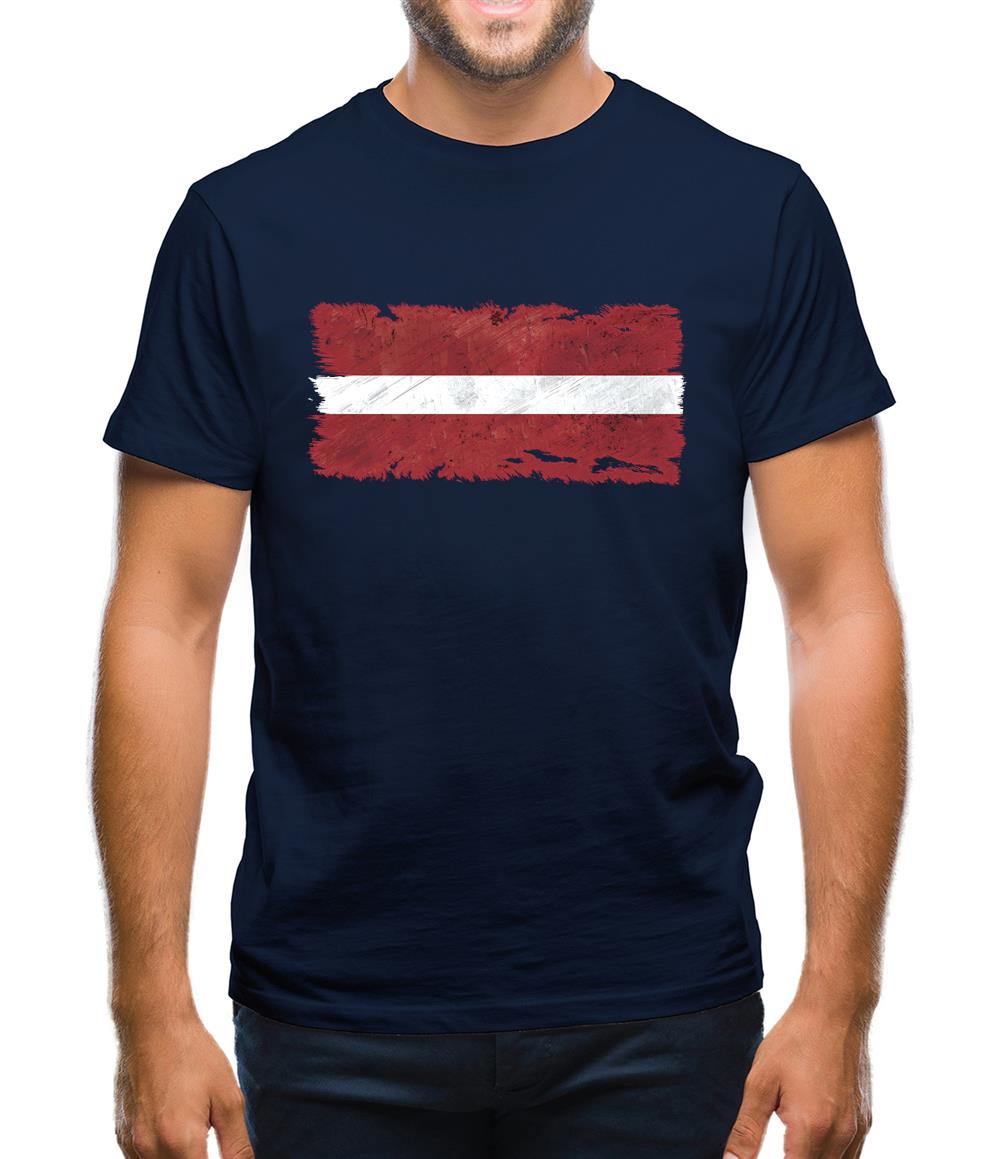 Latvia Grunge Style Flag Mens T-Shirt Latvia Grunge Style Flag Mens T-Shirt