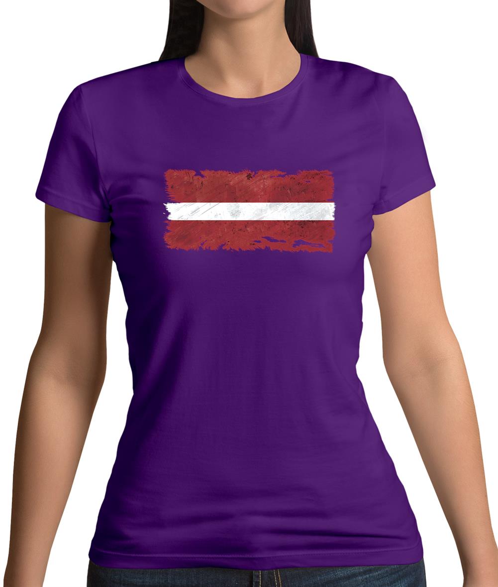 Latvia Grunge Style Flag Womens T-Shirt Latvia Grunge Style Flag Womens T-Shirt
