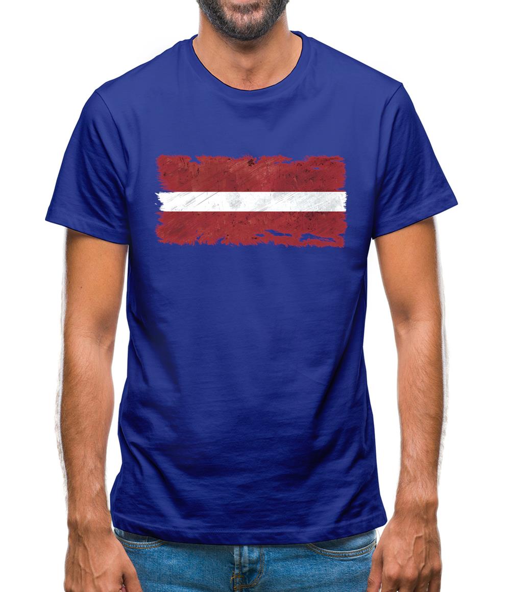 Latvia Grunge Style Flag Mens T-Shirt Latvia Grunge Style Flag Mens T-Shirt