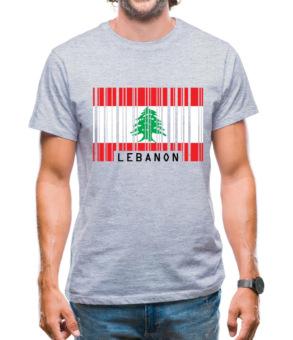 Lebanon Barcode Style Flag Mens T-Shirt Lebanon Barcode Style Flag Mens T-Shirt