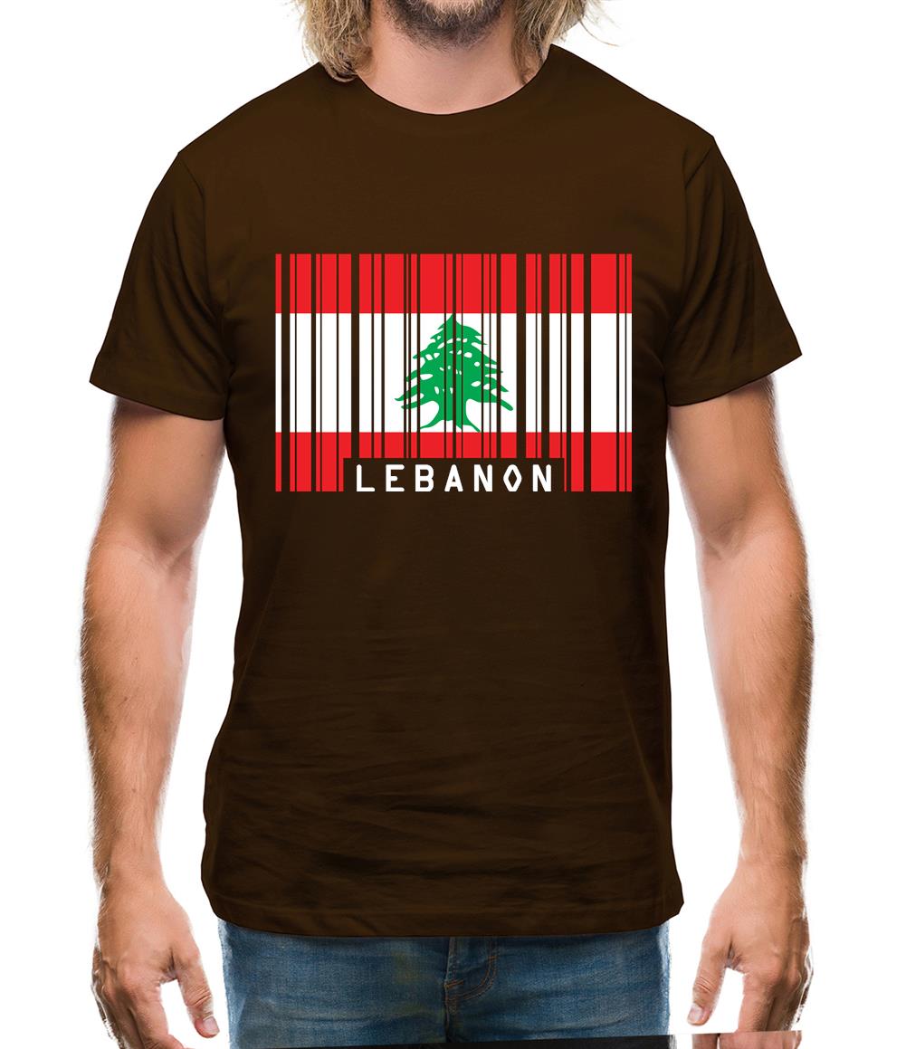 Lebanon Barcode Style Flag Mens T-Shirt Lebanon Barcode Style Flag Mens T-Shirt